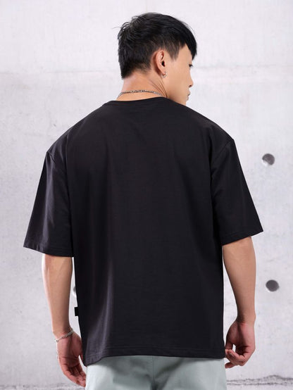 Black Plain Oversized T-shirt for Men