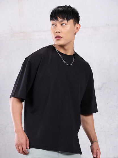 Black Plain Oversized T-shirt for Men