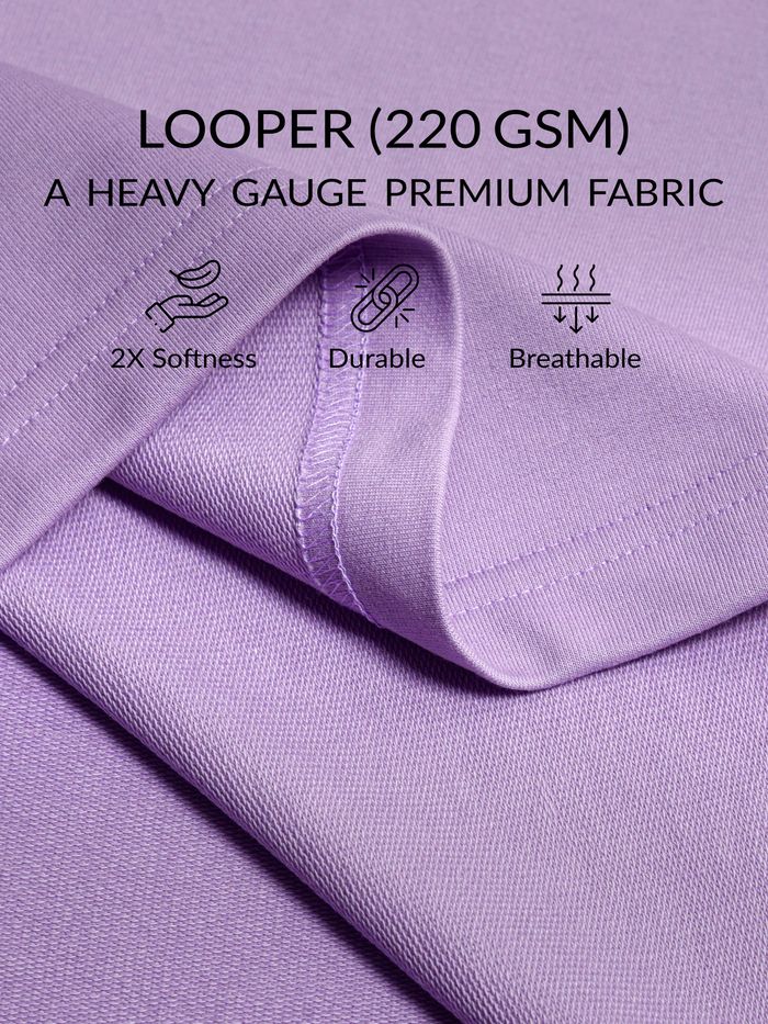 Lilac Plain Oversized T-shirt for Men