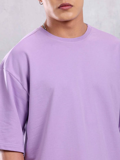 Lilac Plain Oversized T-shirt for Men